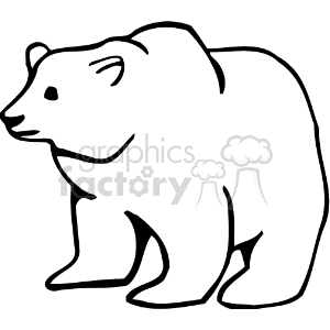 Black and white line art outline of bear