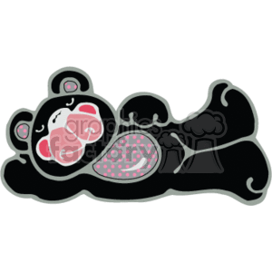 Black teddy bear lying down