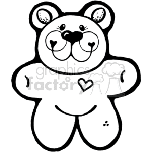 Black and white cute teddy bear