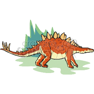Cartoon Spike-Backed Herbivorous Dinosaur