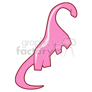 The image is a stylized clipart of a pink dinosaur. It appears simplistic and cartoonish, suitable for children's materials or light-hearted content.