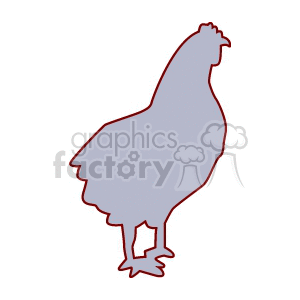 Chicken Outline for Farm Animal Graphics