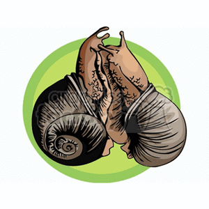 Snails Mating on Green Background