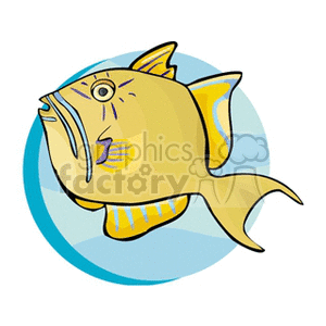 Cartoon Tropical Yellow Fish