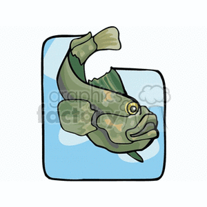 Cartoon Fish Illustration in Aquatic Environment