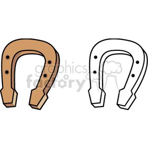 Horseshoe : Colored and Outline Versions for Farm and Horse-Themed Designs