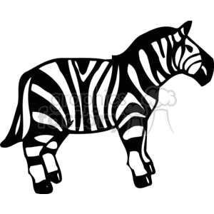 The clipart image depicts a zebra, an animal with characteristic black-and-white stripes.
