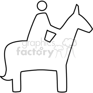 Person Riding Horse Outline