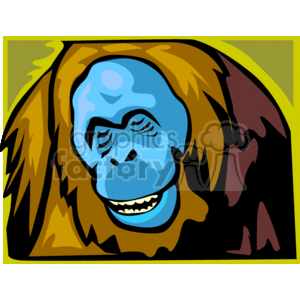 Blue faced orangutan