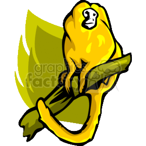 Yellow monkey on a branch