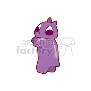 The clipart image depicts a purple, stylized rodent with a plump body, large eyes, and a relaxed or content expression.