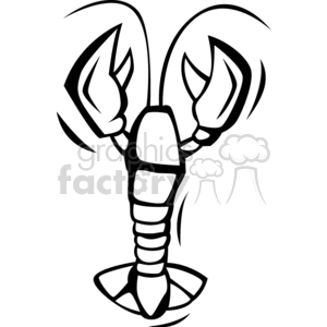 This clipart image features a black and white illustration of a lobster. The simple, bold lines and lack of color give it a clean and minimalistic look.