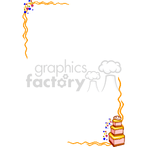 Party border with a cake