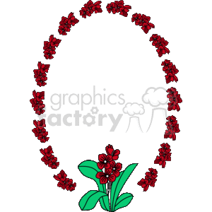 Red pansy border and frame