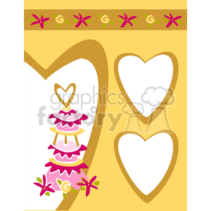 Cake and heart frame