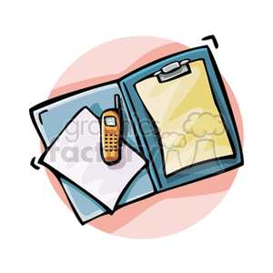 Office Supplies with Notepad and Cellphone