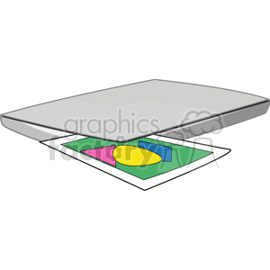 Flatbed Scanner with Geometric Shapes