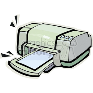 Illustration of a Printer with Paper Output