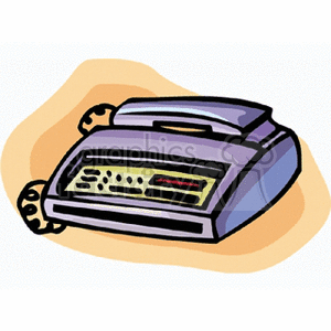 Clipart image of a fax machine with colorful details.