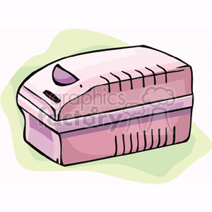 Clipart image of a pink UPS (uninterruptible power supply)