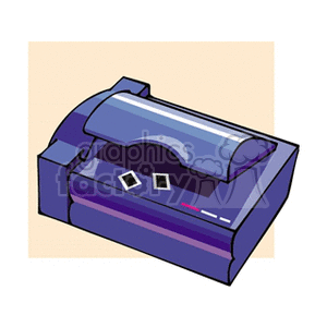 Clipart illustration of a scanner with two photo slides on it.