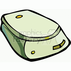 Clipart illustration of a flatbed scanner in a simplistic style.