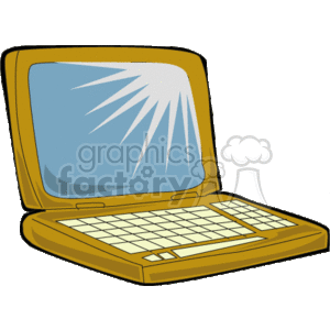   The clipart image shows a stylized laptop computer. It
