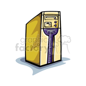 Clipart illustration of a desktop computer tower.