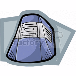 A clipart image of a blue and gray computer tower with geometric shapes.