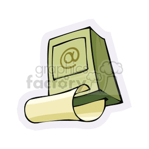 Clipart image of a green box with an envelope coming out of it - suggesting an email is being delivered, or received