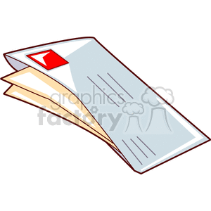 Clipart image of a folded envelope with a red stamp.