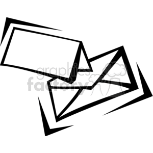 Black and white clipart of an envelope, symbolizing communication or mailing.