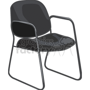 Modern Black Chair with Armrests