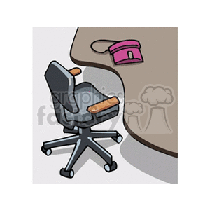 Office Chair and Desk with Briefcase