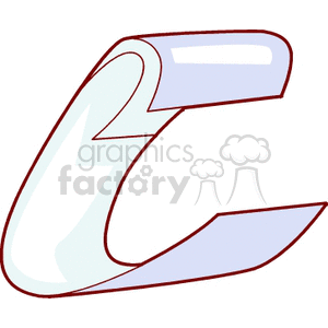 Clipart of a long stylized piece of paper, with a curl in it