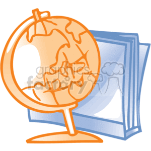 Earth globe and documents