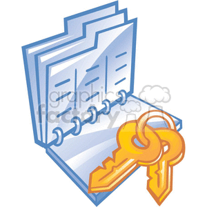 Business Documents and Keys Clipart – Office and Security Concept