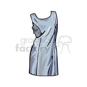 Clipart image of a silver dress with a simple, elegant design.
