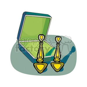 Gold dangle triangle earrings 