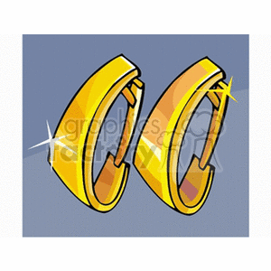 Clipart of shiny gold hoop earrings.