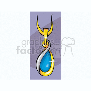 Gold and silver blue gemstone pendant 
