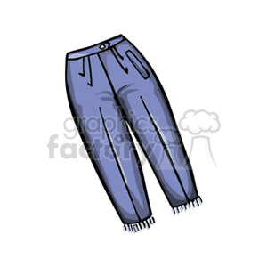 Clipart image of a pair of blue jeans.