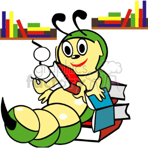 Bookworm with Books for Education