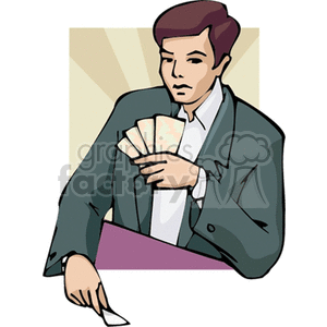 Poker Game Image with Player Holding Cards