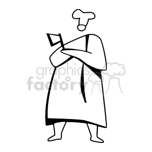 Stylized Chef Holding Ladle