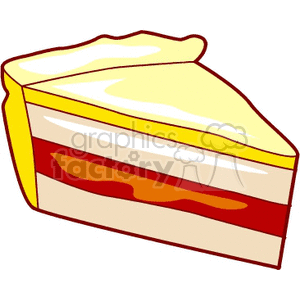 Colorful of a Pie Slice with Layered Filling