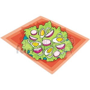 Healthy Lettuce Salad with Eggs and Radishes