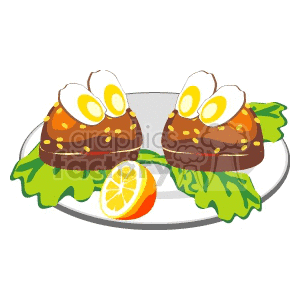 Burgers with Egg Slices and Lettuce