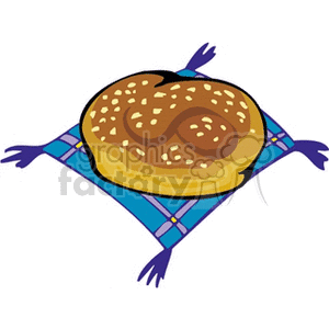 Bread Roll on Checkered Cloth