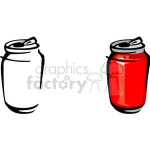 Soda Can - Red and Black Outline